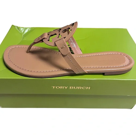 Tory Burch Women’s Miller Sandals Patent Leather Size 7 US - Picture 5 of 13